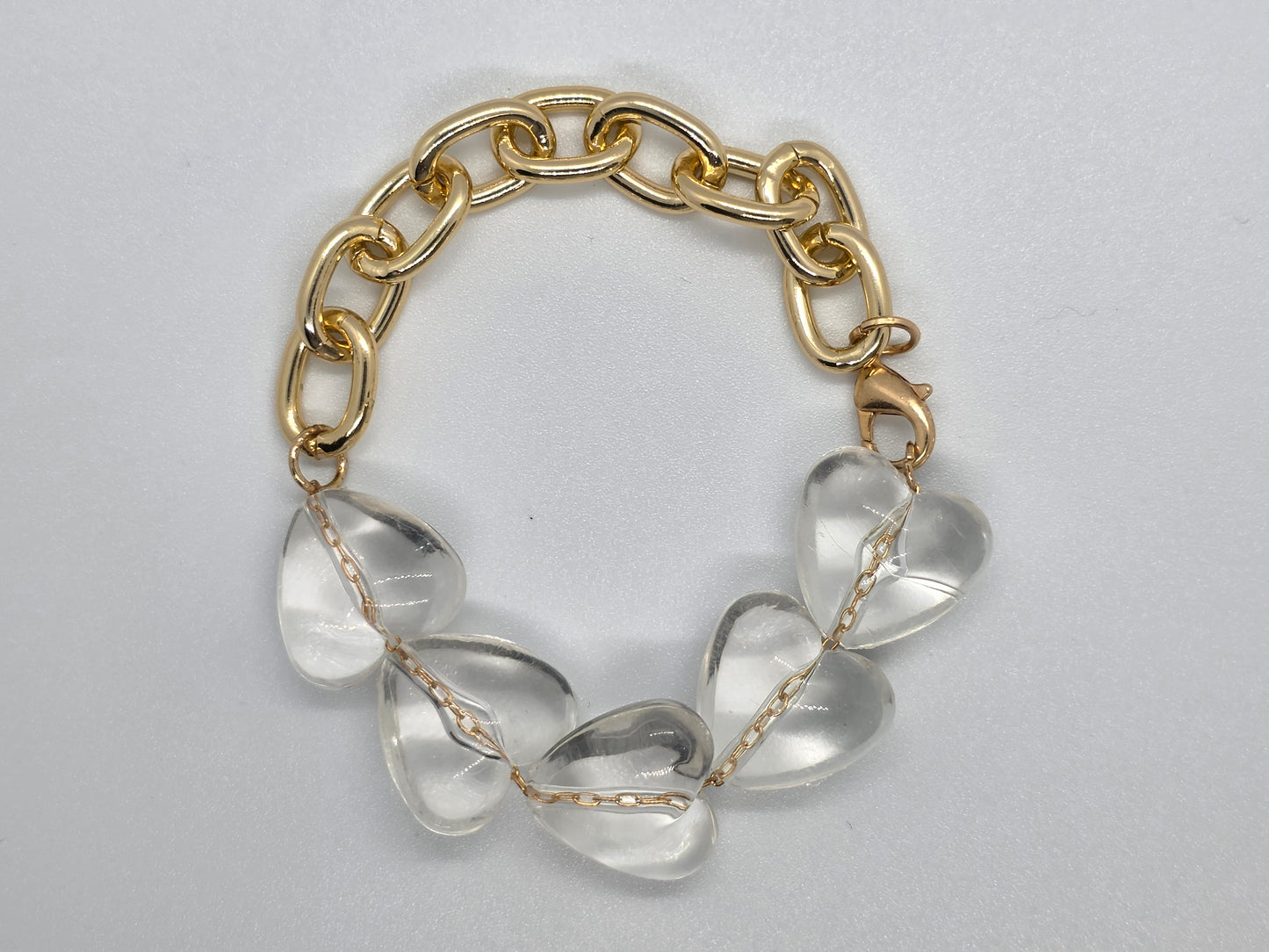 Bracelet gold hearts